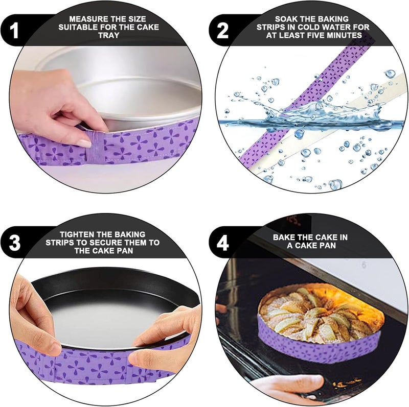 Bcautay Baking Strips, 2 Pcs Absorbent Thick Cotton Cake Pan Dampen Strips for Kitchen Bakery Restaurant - Image 3